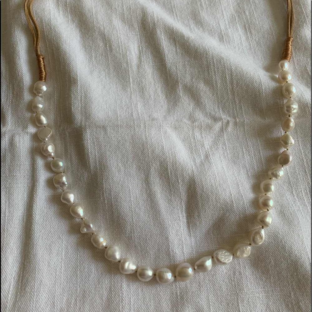 Leather & Pearl Necklace